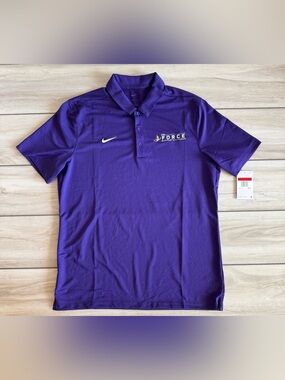 Nike Force Support Squadron Embroidered Polo Purple Large NWT
